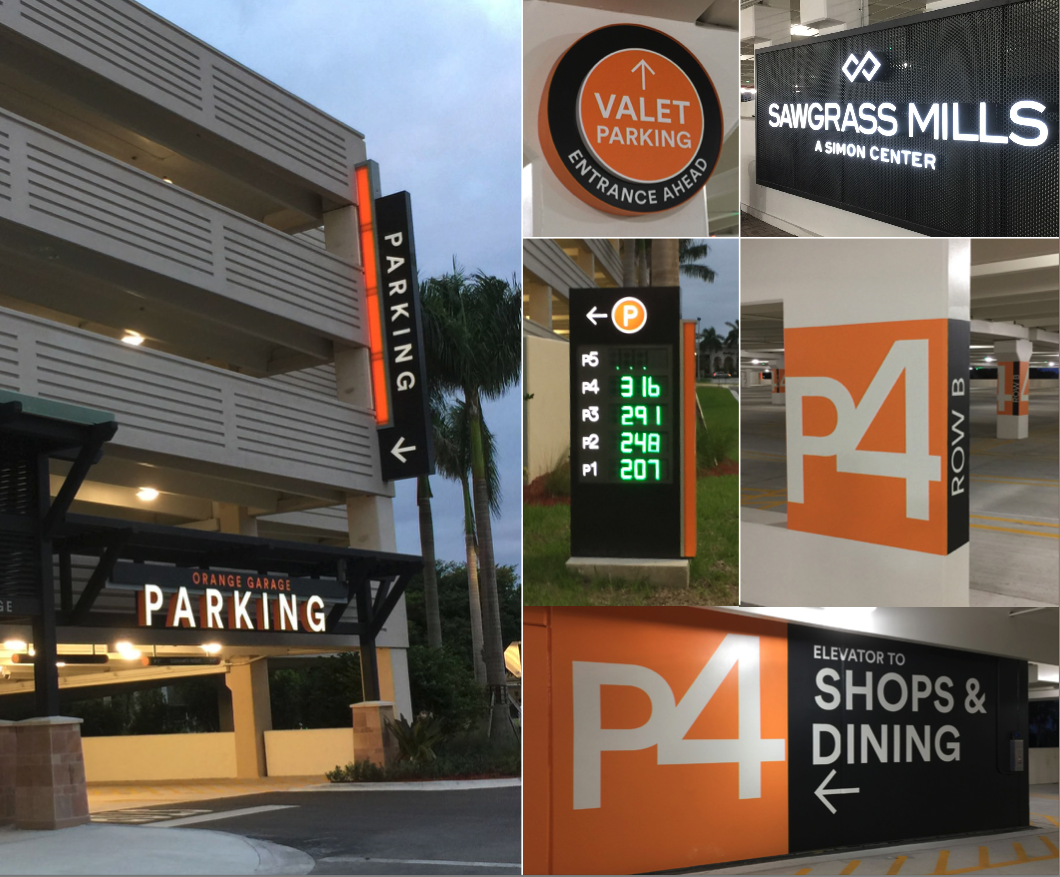 parking garage signs